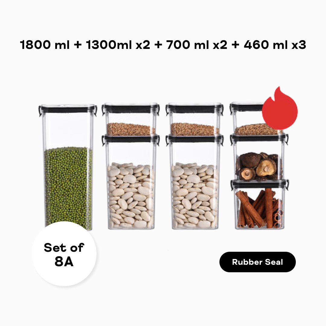 Minimalist Kitchen Organisation Black Container Tupperware Set