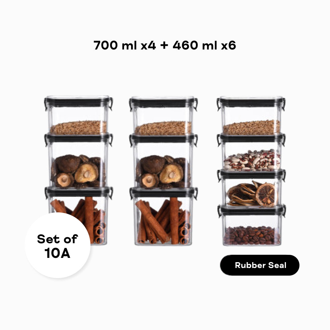 Minimalist Kitchen Organisation Black Container Tupperware Set