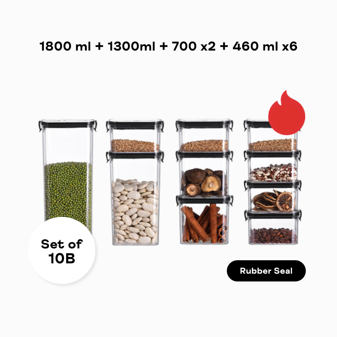 Minimalist Kitchen Organisation Black Container Tupperware Set