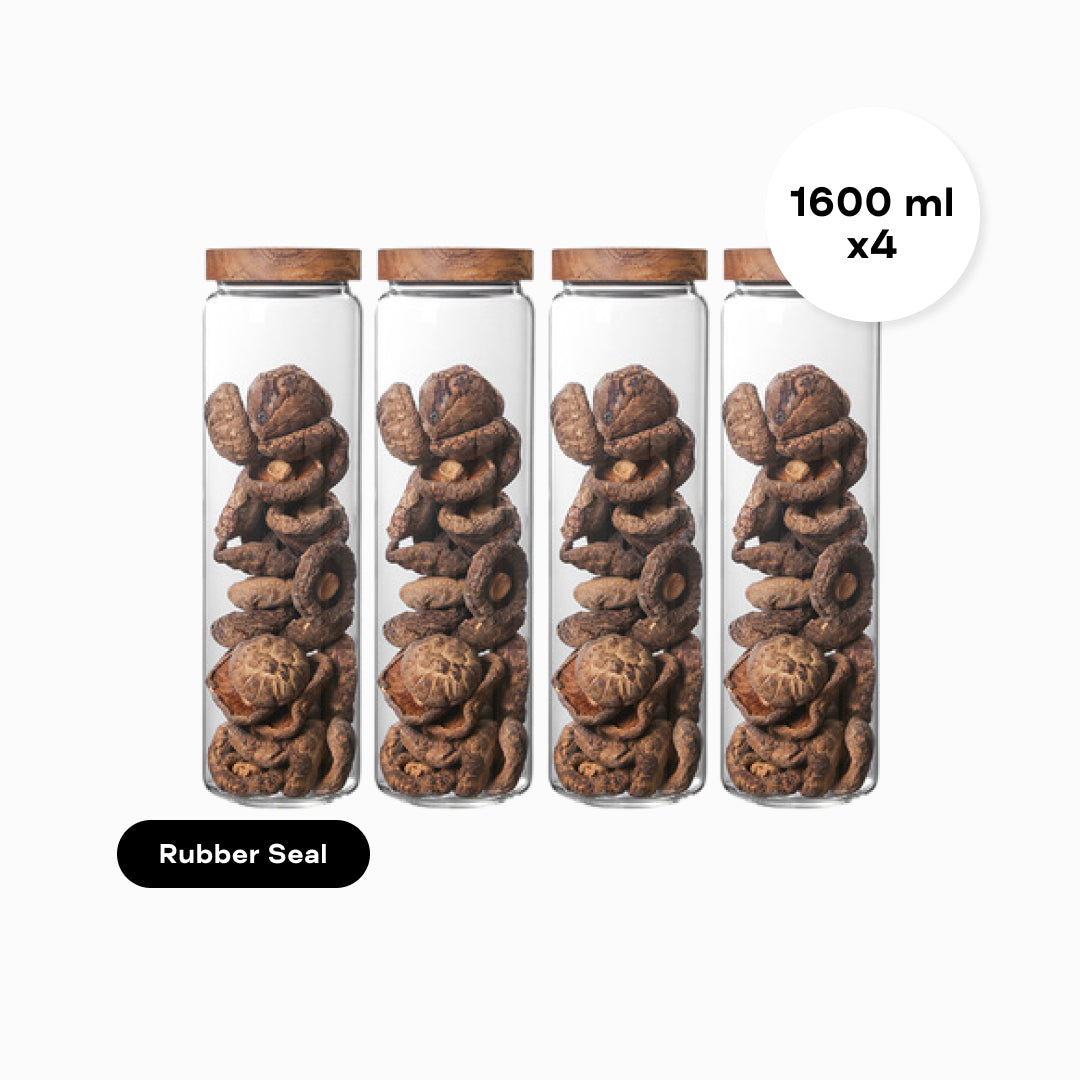 Acacia Wood & Glass Air Tight Dry Goods Storage