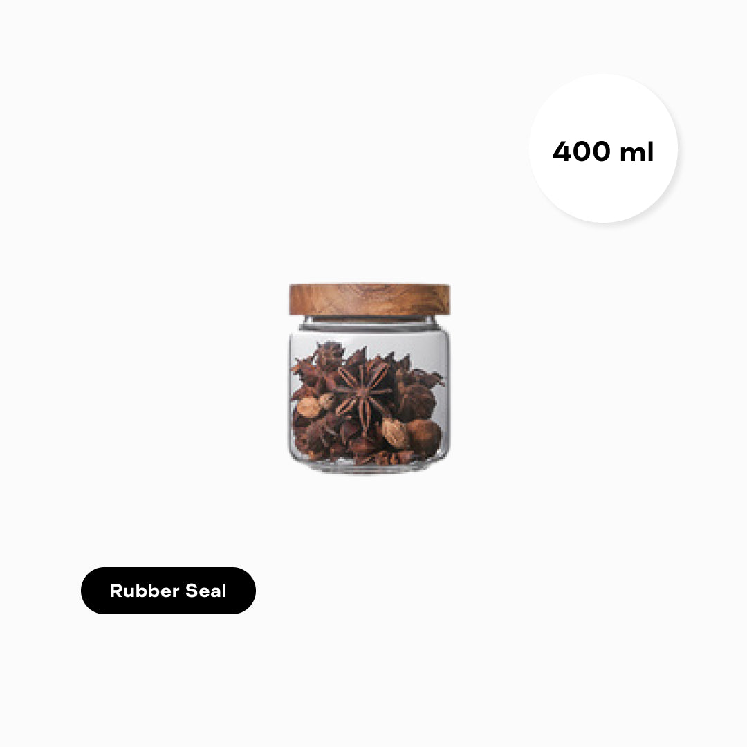 Acacia Wood & Glass Air Tight Dry Goods Storage