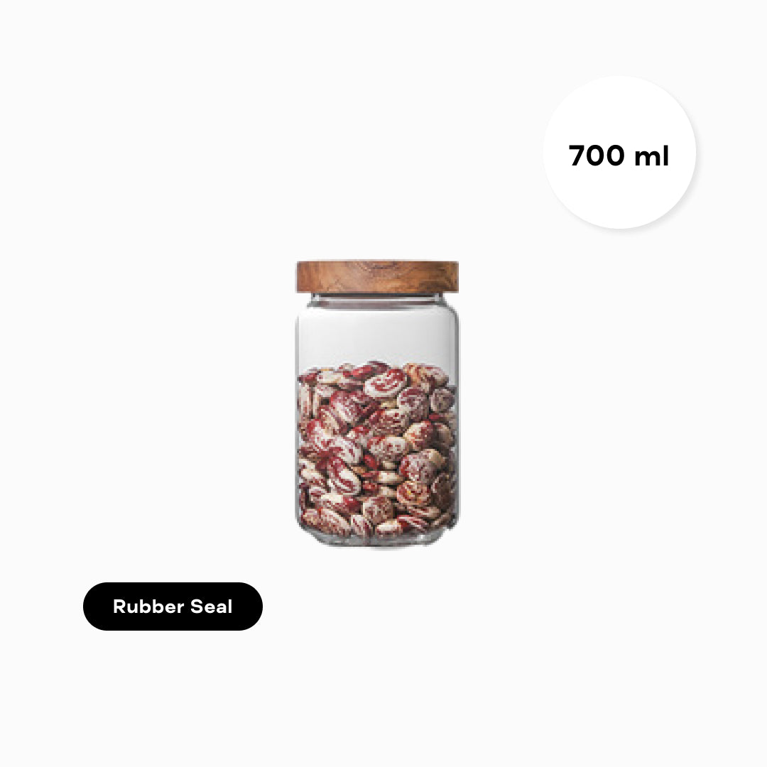 Acacia Wood & Glass Air Tight Dry Goods Storage