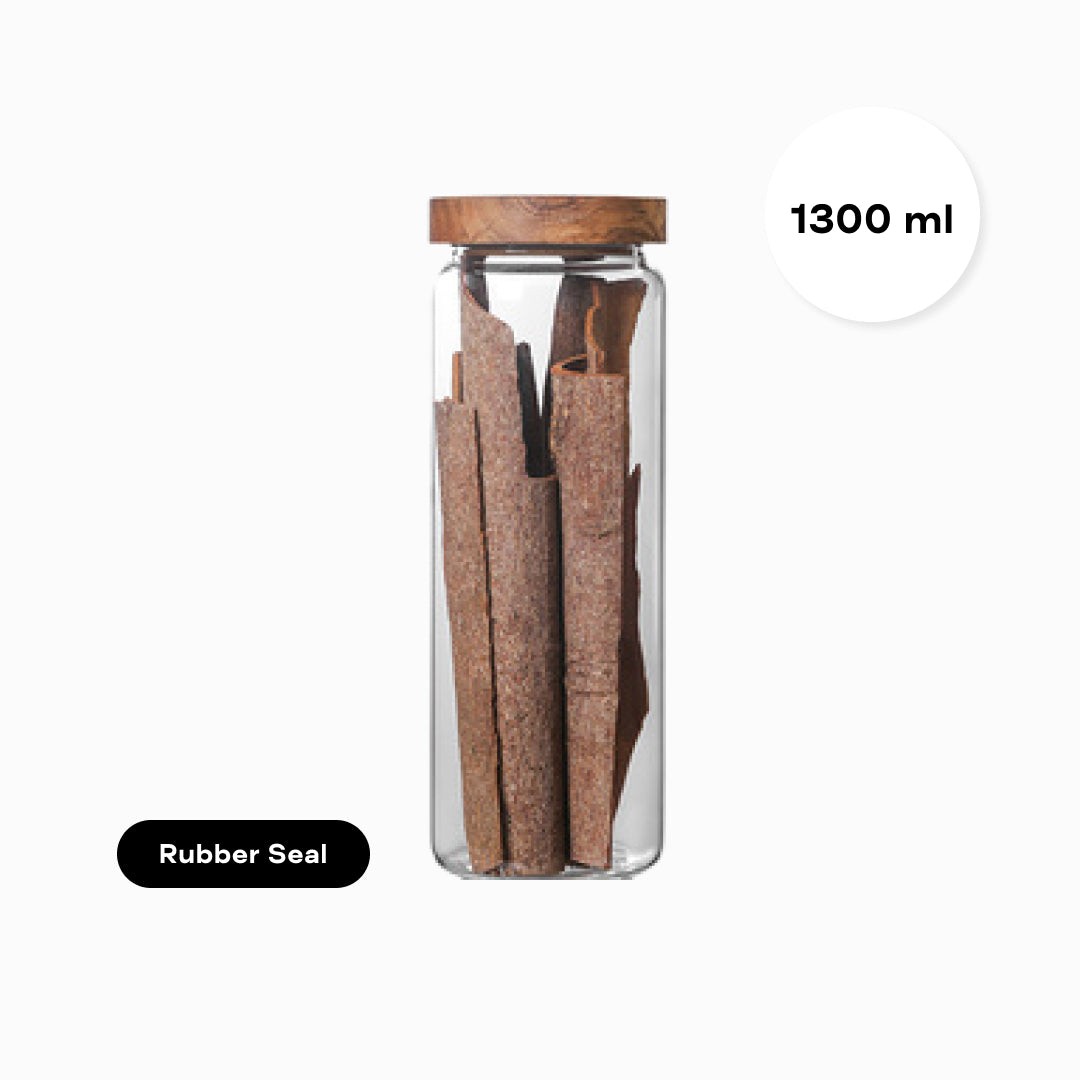 Acacia Wood & Glass Air Tight Dry Goods Storage