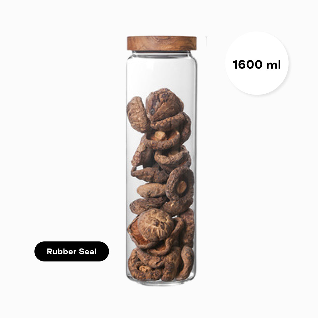Acacia Wood & Glass Air Tight Dry Goods Storage