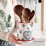Heart Ceramic Kitchen Utensil Holder