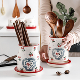 Heart Ceramic Kitchen Utensil Holder