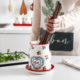 Heart Ceramic Kitchen Utensil Holder