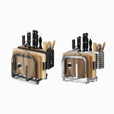 Chic Black & Stainless Steel Kitchen Storage Holder