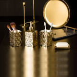 Luxe Gold & Silver Bathroom Utilities Set