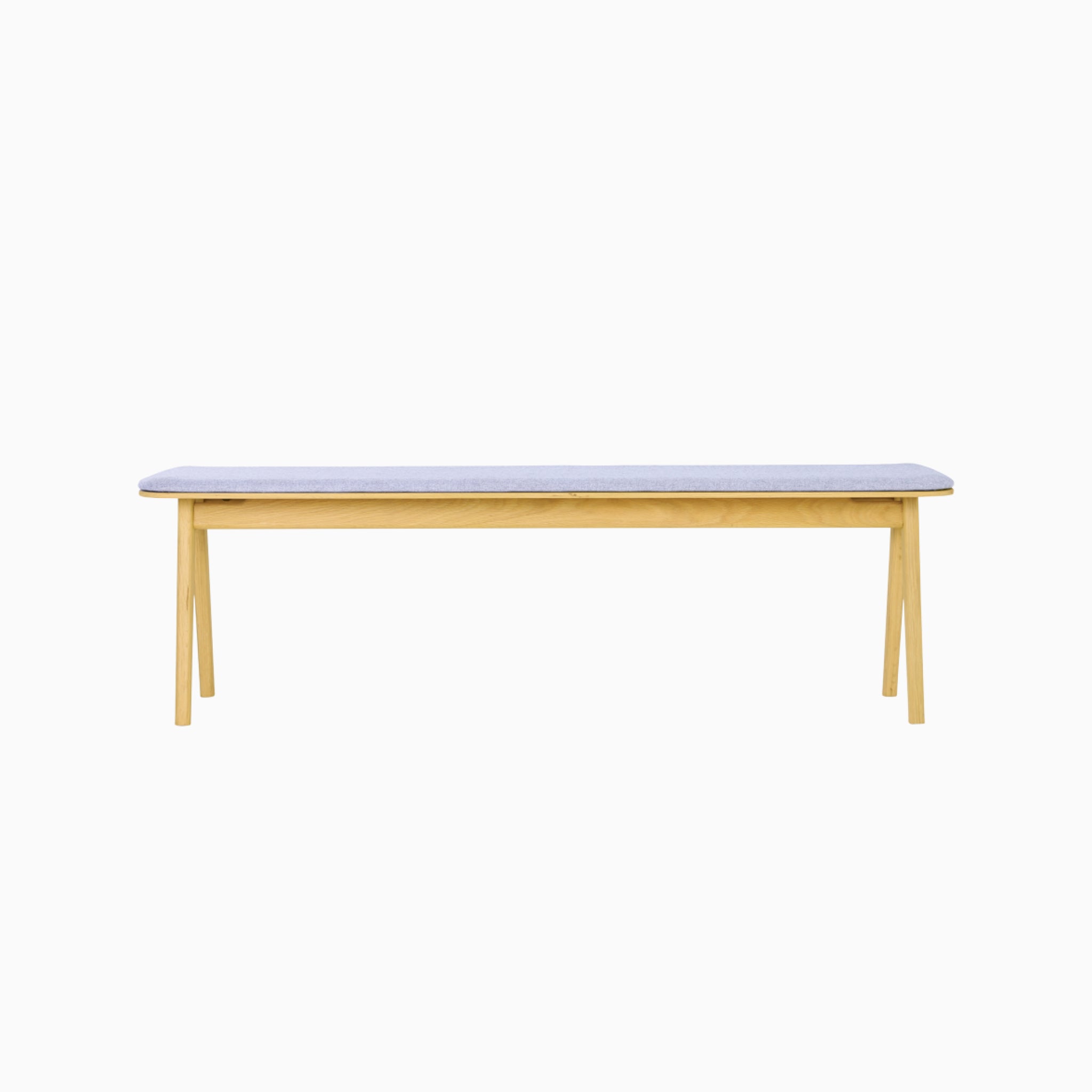 Nord Walnut Bench with Grey Highland Fabric