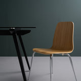 Lumo Oak Dining Chair with Chrome Leg (Set of 2)