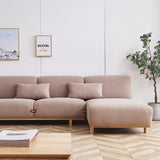 Adeline Three Seater Left Chaise Sofa, Linen, Beige