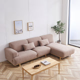 Adeline Three Seater Left Chaise Sofa, Linen, Beige