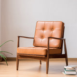 Adeline Armchair, Brown, Faux Leather