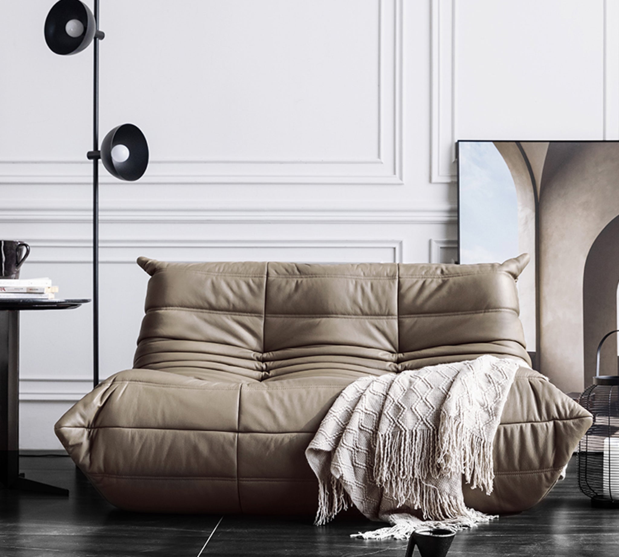 Vix Sofa, Gray, Microfibre Leather
