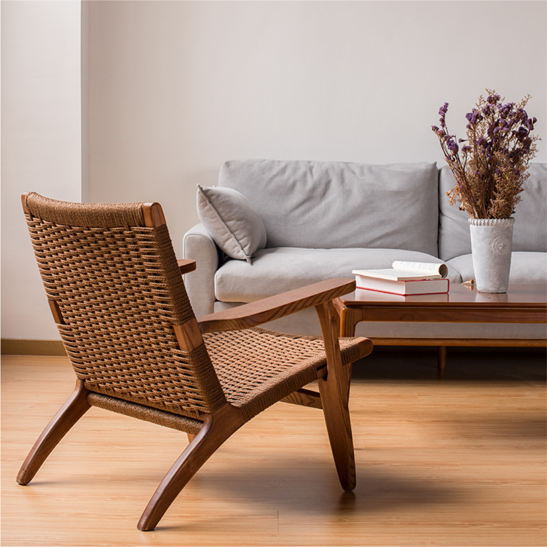 Adeline Braided Armchair, Walnut