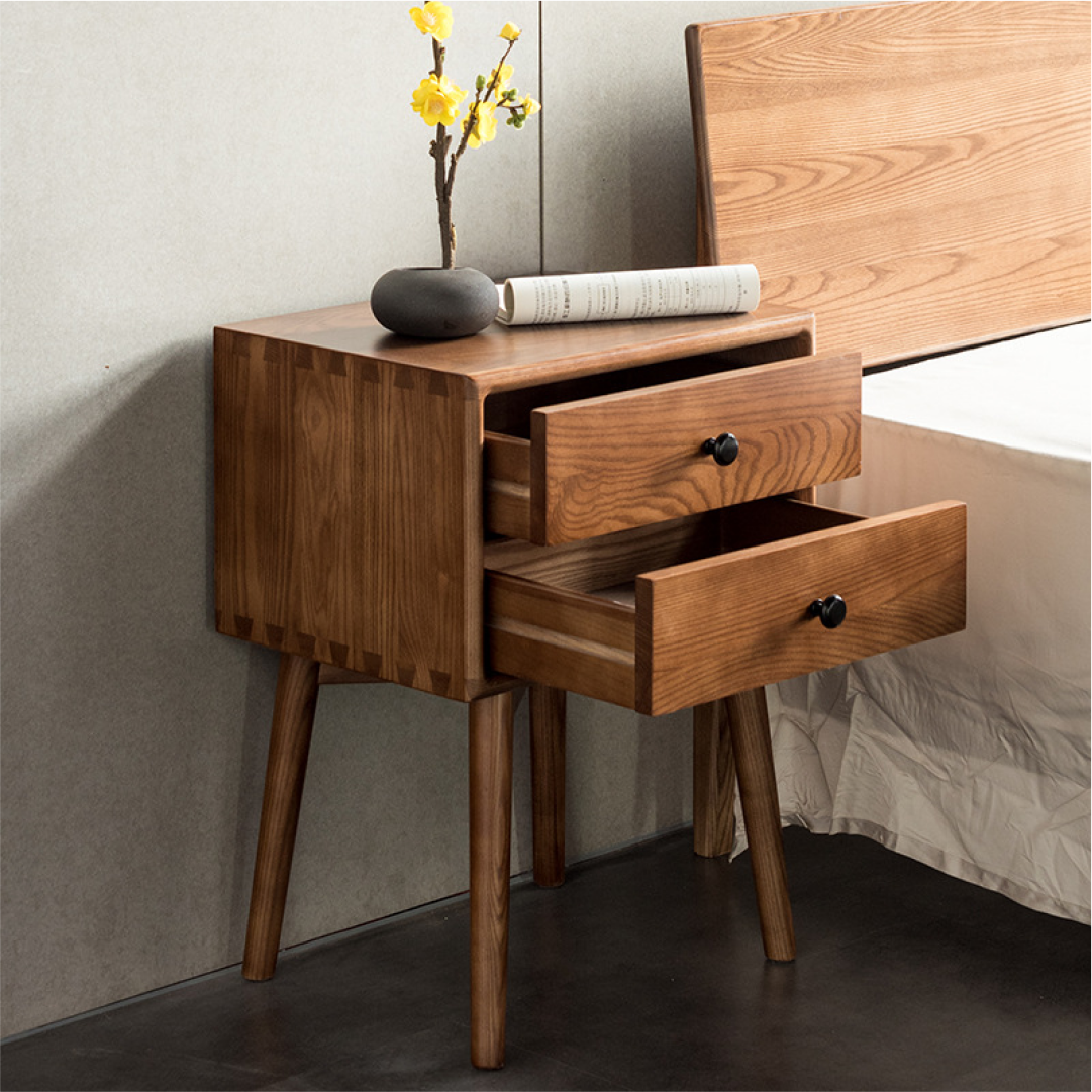 Adeline Solid Wood Bedside Table