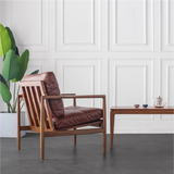 Adeline Solid Wood Leather Accent Chair