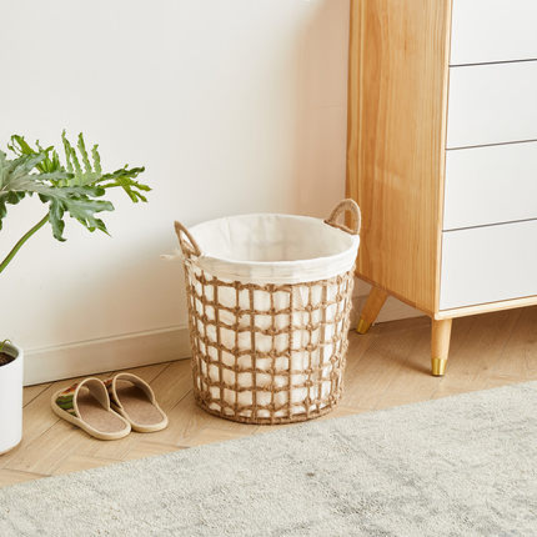 Emory Round Rope Laundry Basket with Handle
