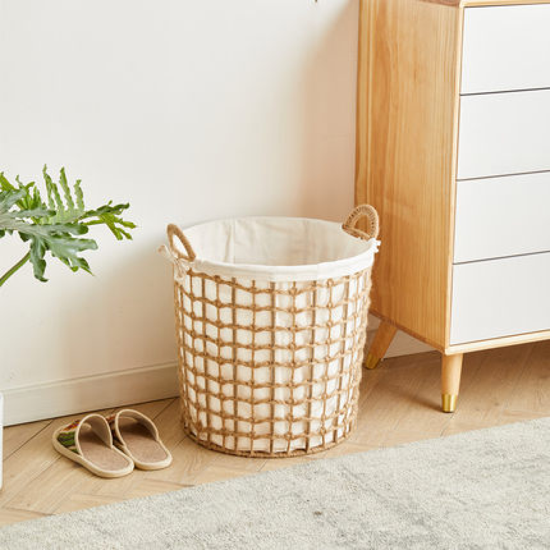 Emory Round Rope Laundry Basket with Handle