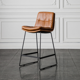Abella Bar Stools, Brown, Faux Leather
