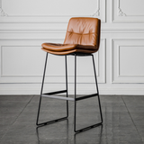 Abella Bar Stools, Brown, Faux Leather