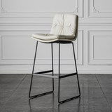 Abella Bar Stools, White, Faux Leather