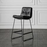 Abella Bar Stools, Black, Faux Leather