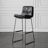 Abella Bar Stools, Black, Faux Leather