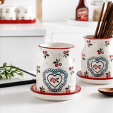 Heart Ceramic Kitchen Utensil Holder
