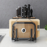 Chic Black & Stainless Steel Kitchen Storage Holder