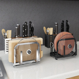 Chic Black & Stainless Steel Kitchen Storage Holder