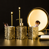 Luxe Gold & Silver Bathroom Utilities Set