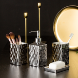 Luxe Gold & Silver Bathroom Utilities Set