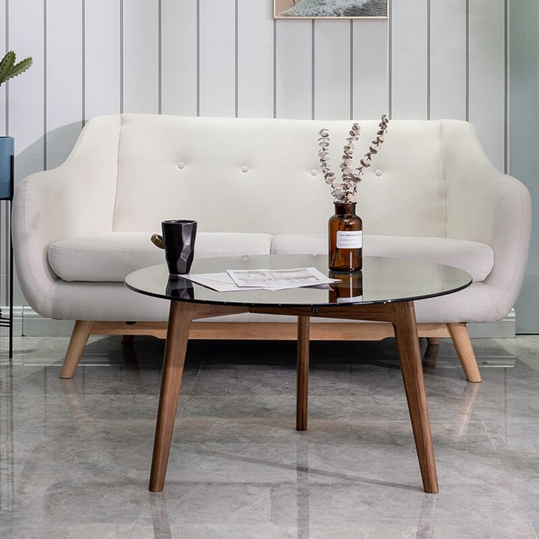 Stanley Glass & Wood Coffee Table