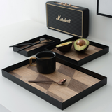 Black & Wood Decor Tray