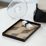 Black & Wood Decor Tray