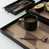 Black & Wood Decor Tray