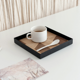 Black & Wood Decor Tray