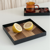 Black & Wood Decor Tray