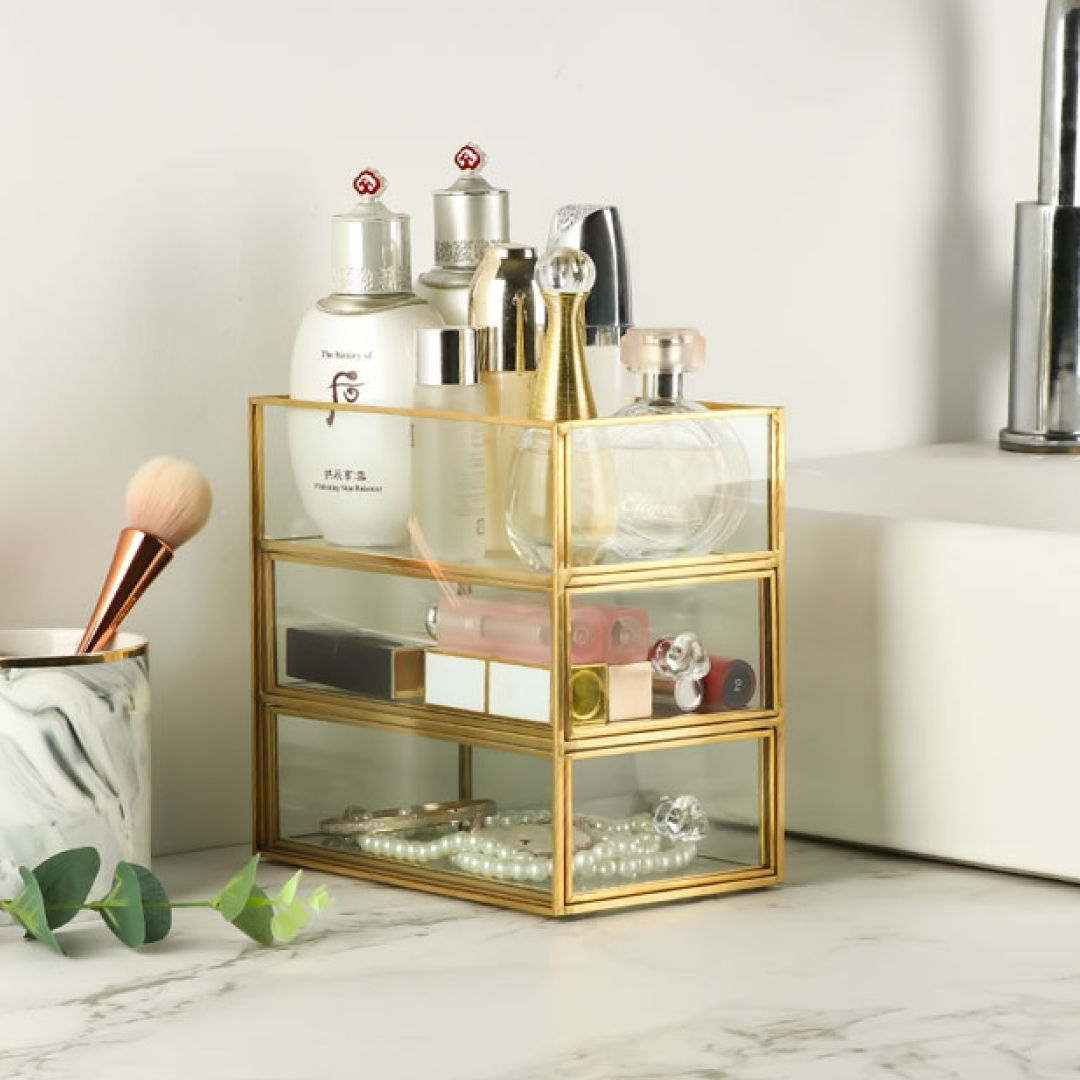 Skincare Makeup Glass Storage Organiser