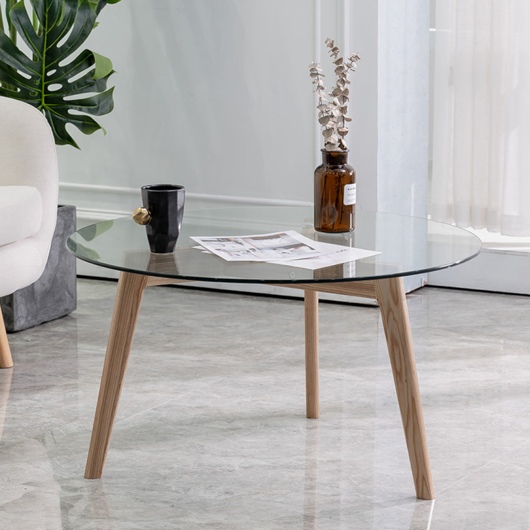 Stanley Glass & Wood Coffee Table