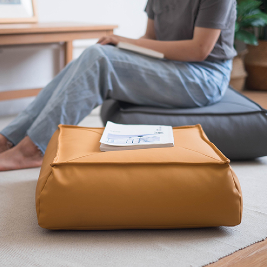 Sully Microfibre Leather Pouffes