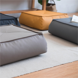 Sully Microfibre Leather Pouffes