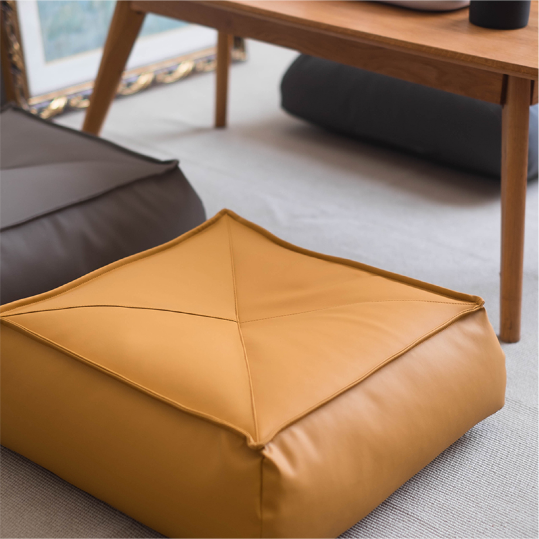 Sully Microfibre Leather Pouffes