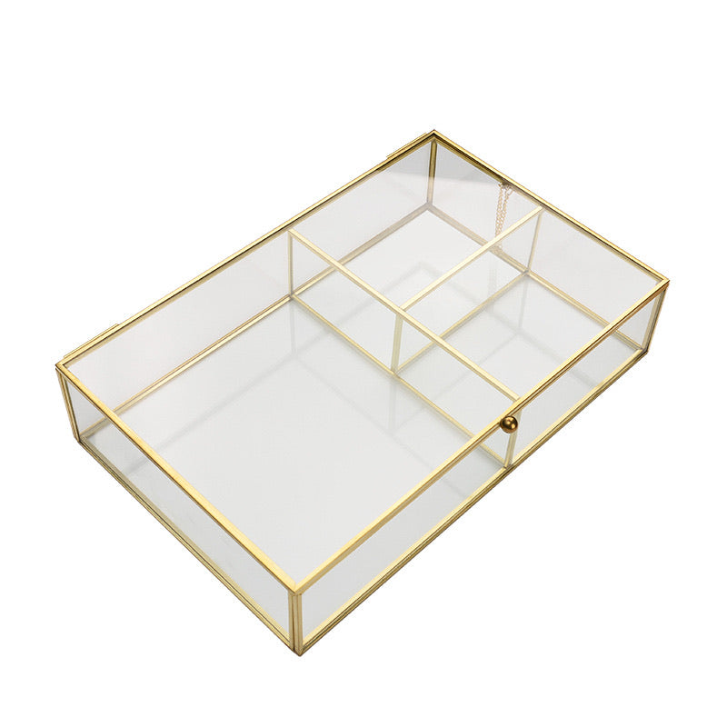 Gold & Glass Jewellery Storage Box