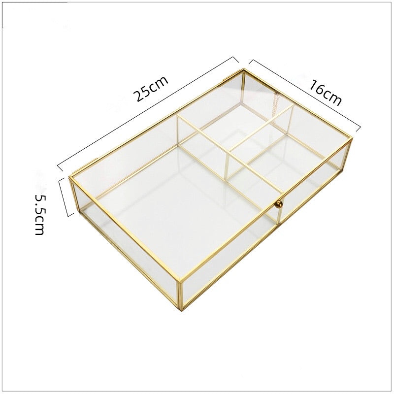 Gold & Glass Jewellery Storage Box