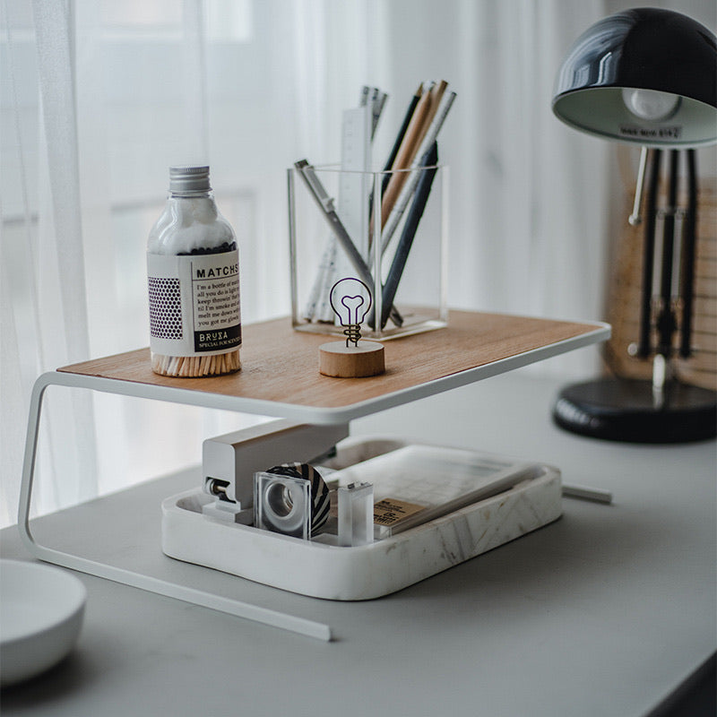 White & Wood Laptop Table