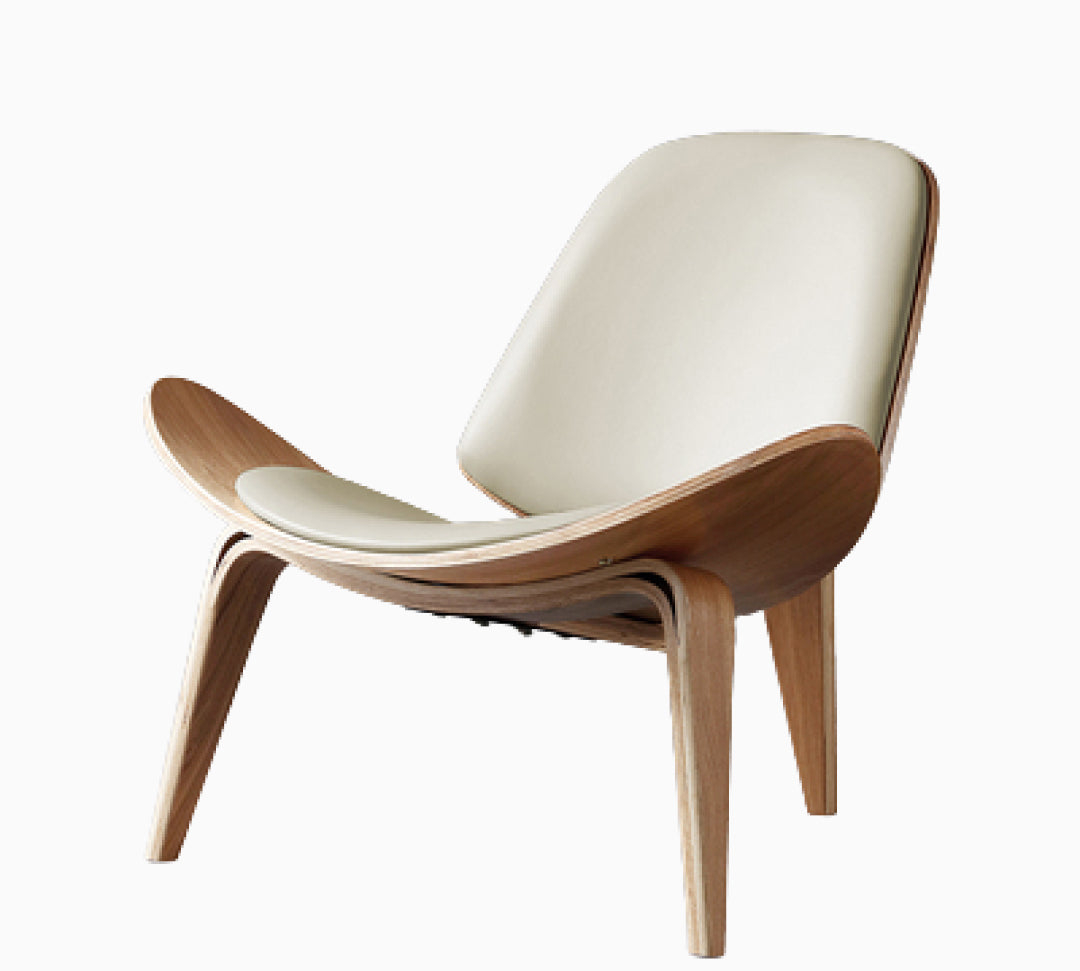 Novi Solid Wood Leather Accent Chair